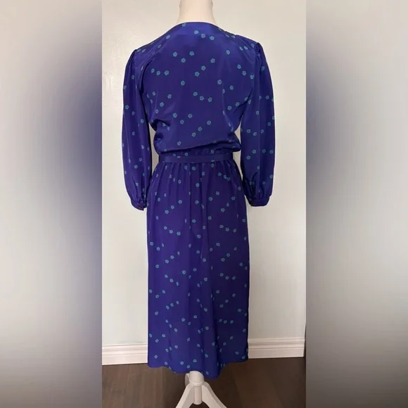 Vintage Maggie London Purple/Blue Dress - Picture 3 of 8